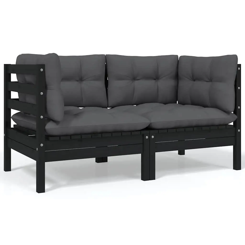 Garden Lounge Set 9 Piece Pinewood Patio Furniture with Cushions Outdoor Seating