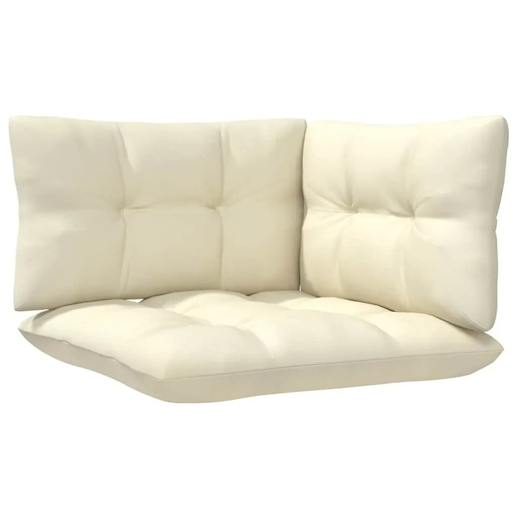 Lounge Set 13 Piece Modular Outdoor Furniture Pinewood with Cream Cushions
