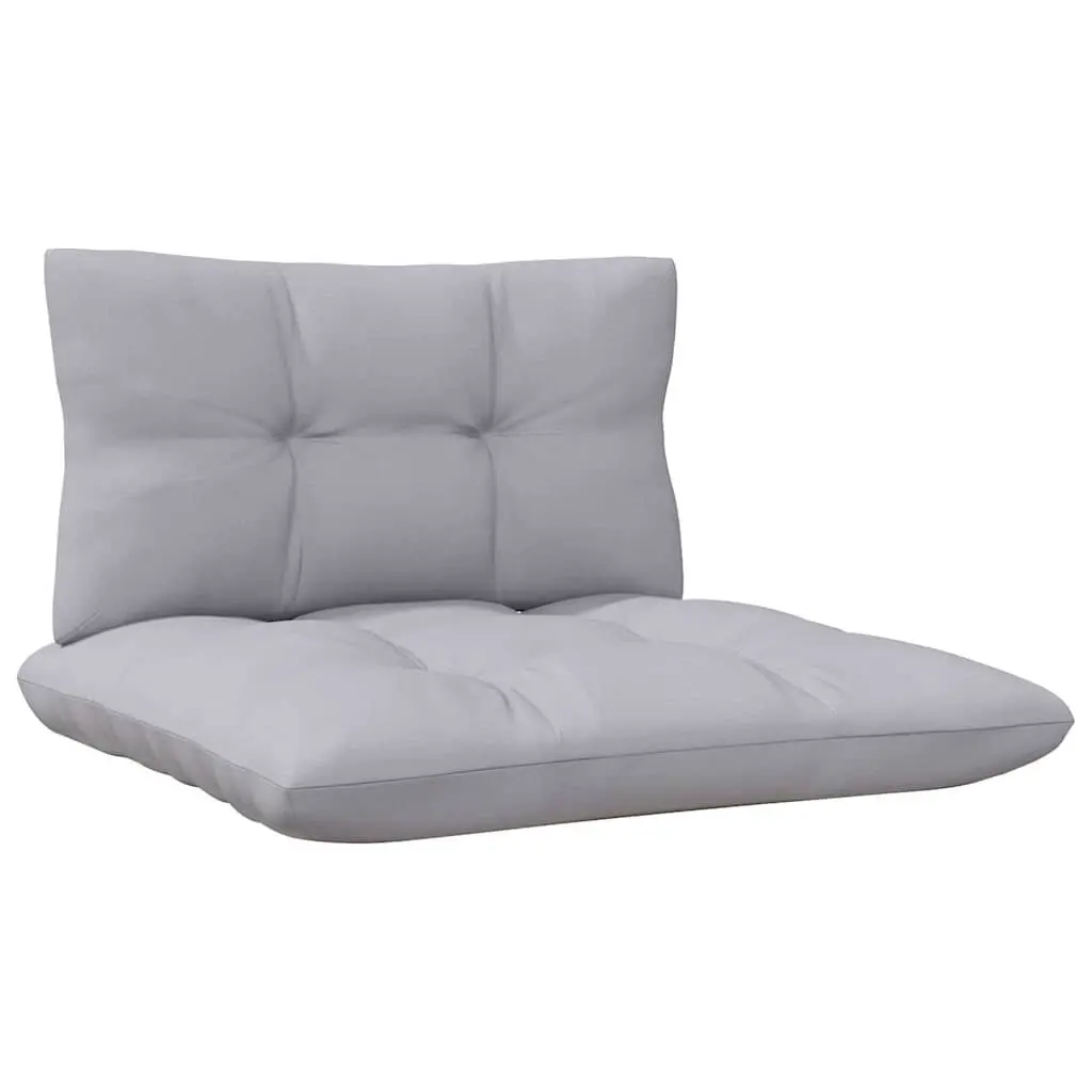 Garden Lounge Set 4 Piece Outdoor Patio Furniture with Grey Cushions Pinewood