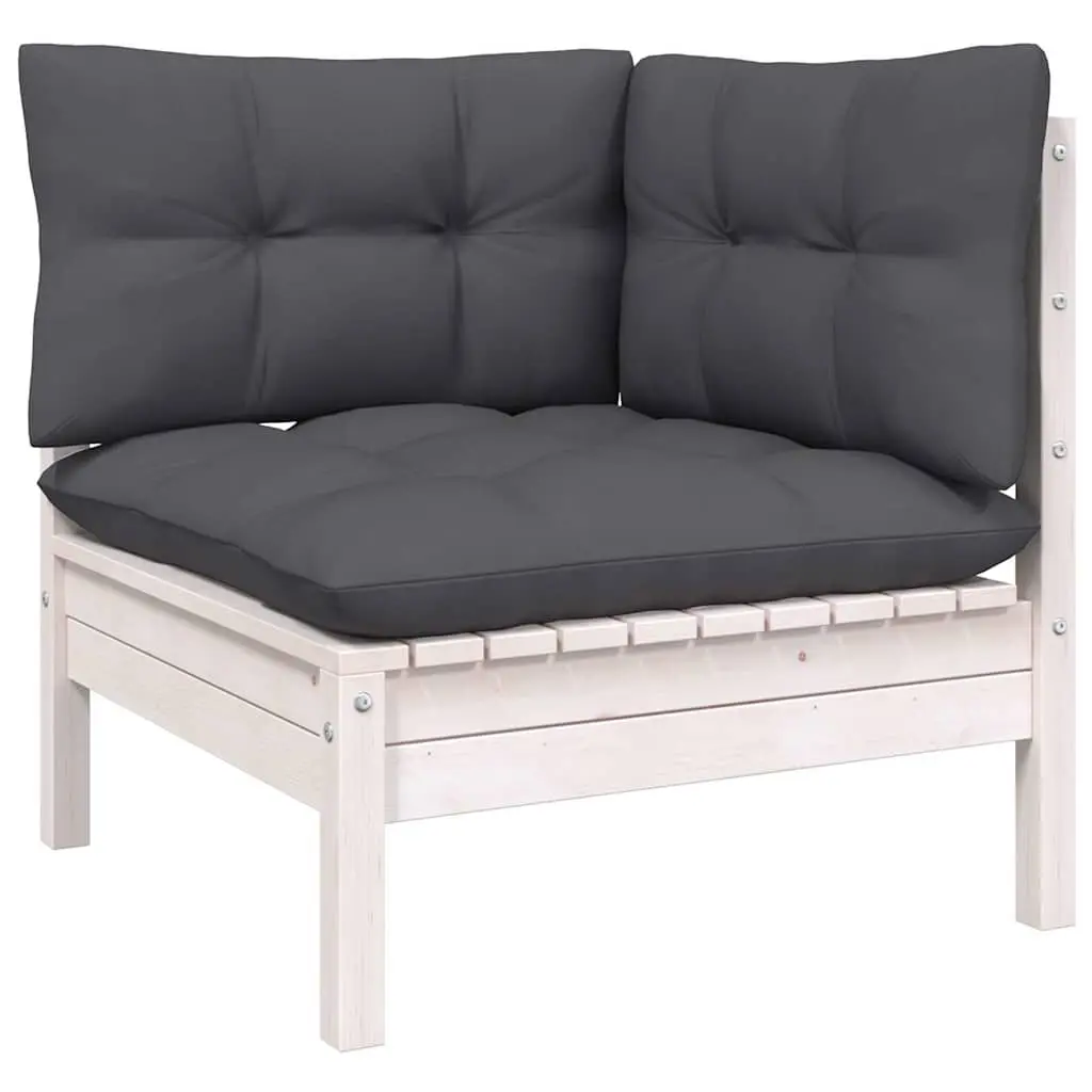3-Seater Garden Sofa Outdoor Patio Lounge Seat Relaxation Furniture White Frame