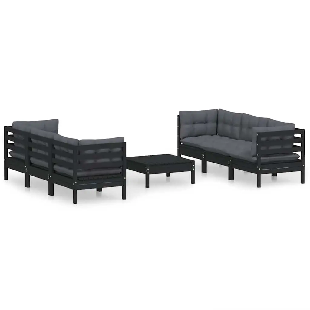 Garden Lounge Set 7 Piece Outdoor Patio Furniture Pinewood with Cushions