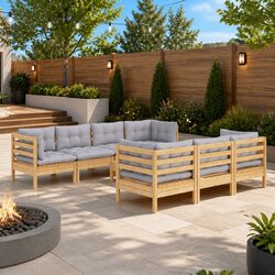 Practical 8 Piece Garden Lounge Set for Outdoor Relaxation