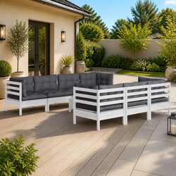 8 Piece Lounge Set for Outdoor Comfort and Versatility