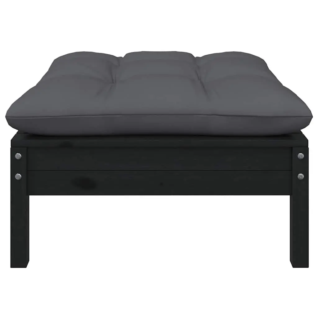Garden Lounge Set 5 Piece Outdoor Furniture with Cushions Patio Seating Black