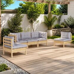 Practical 5 Piece Modular Lounge Set for Your Patio