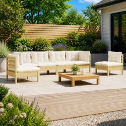 Practical 6 Piece Garden Lounge Set for Outdoor Relaxation