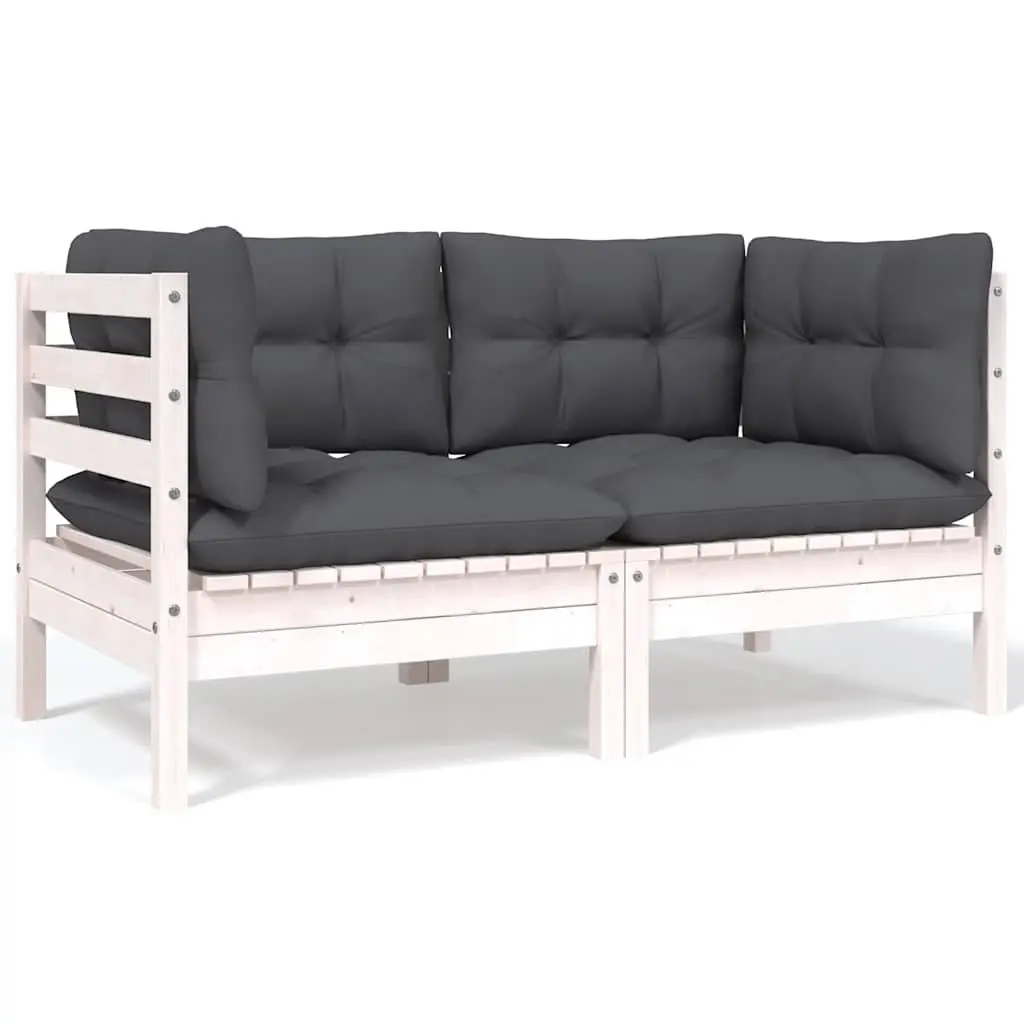 7 Piece Garden Lounge Set Solid Pinewood Outdoor Patio Furniture White