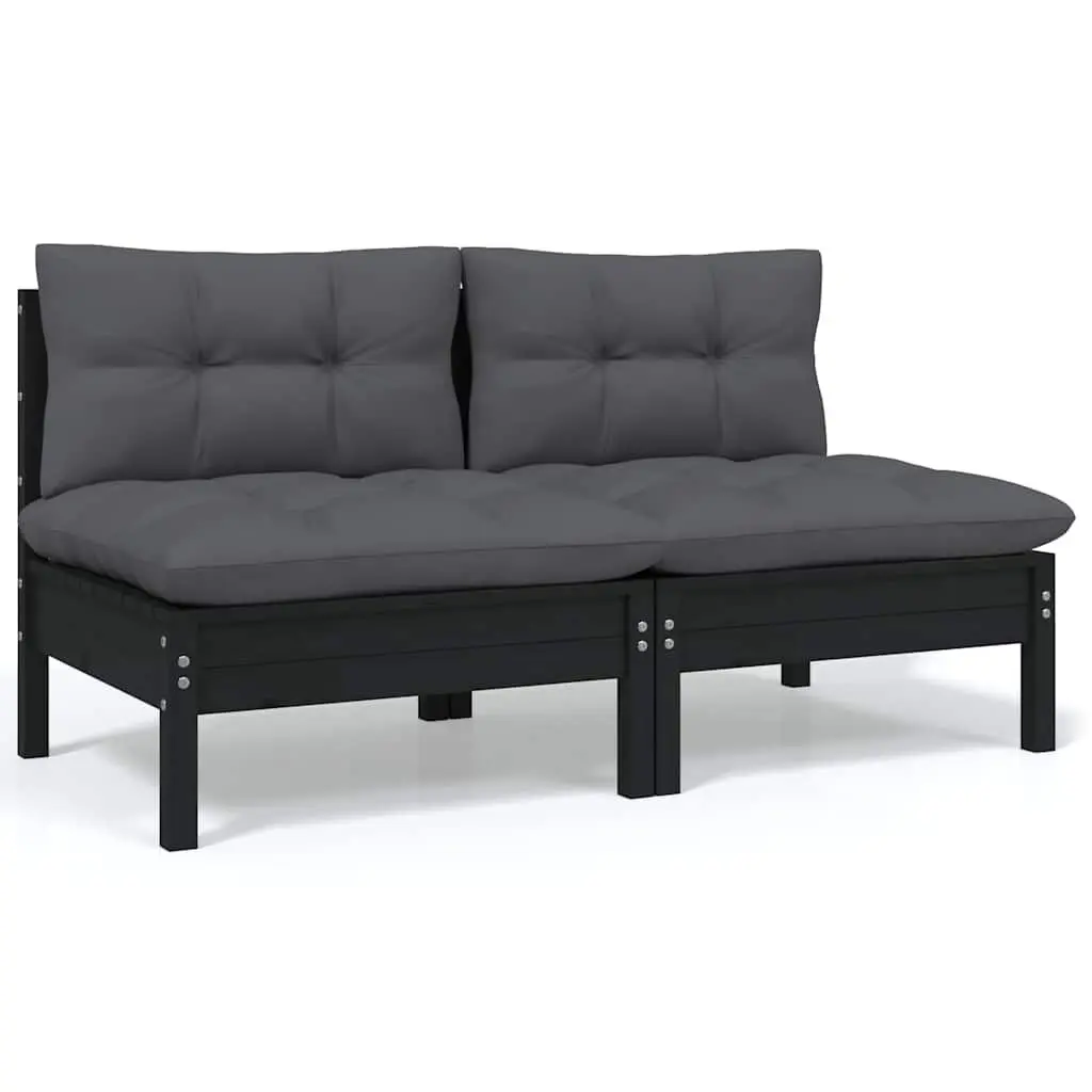 Garden Lounge Set 7 Piece Outdoor Furniture Patio Sofa with Cushions Black