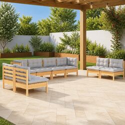 Versatile 8-Piece Lounge Set for Outdoor Use