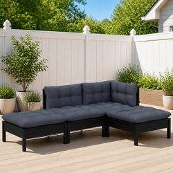 Practical 4 Piece Garden Lounge Set for Outdoor Use