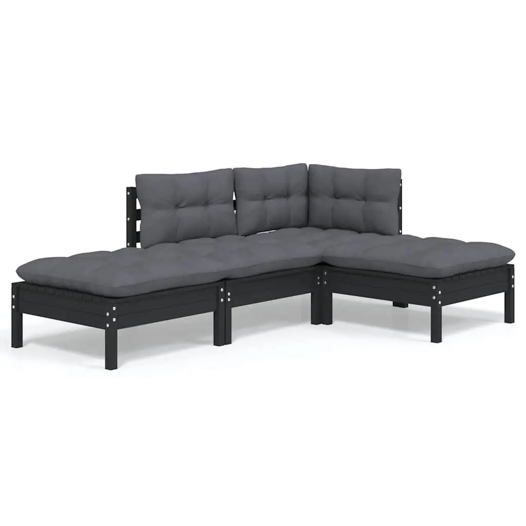4 Piece Garden Lounge Set for Outdoor Use