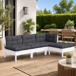 Functional White Pinewood Lounge Set for Relaxation