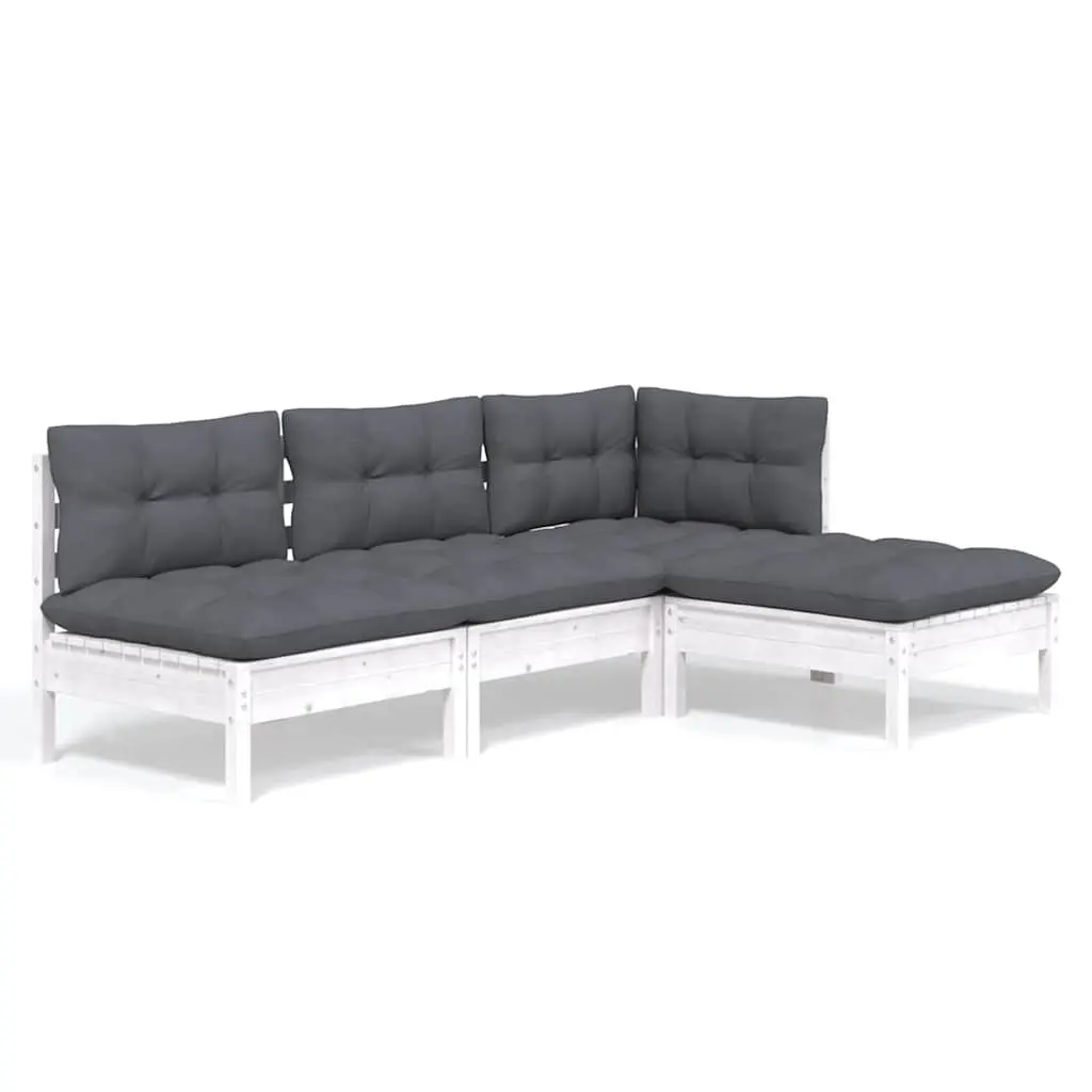 White Pinewood Lounge Set for Relaxation