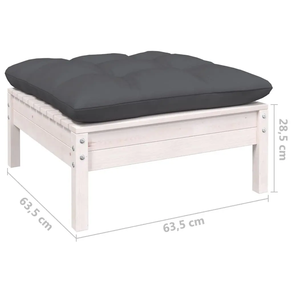 Garden Lounge Set 5 Piece White Outdoor Furniture Patio with Cushions Modular