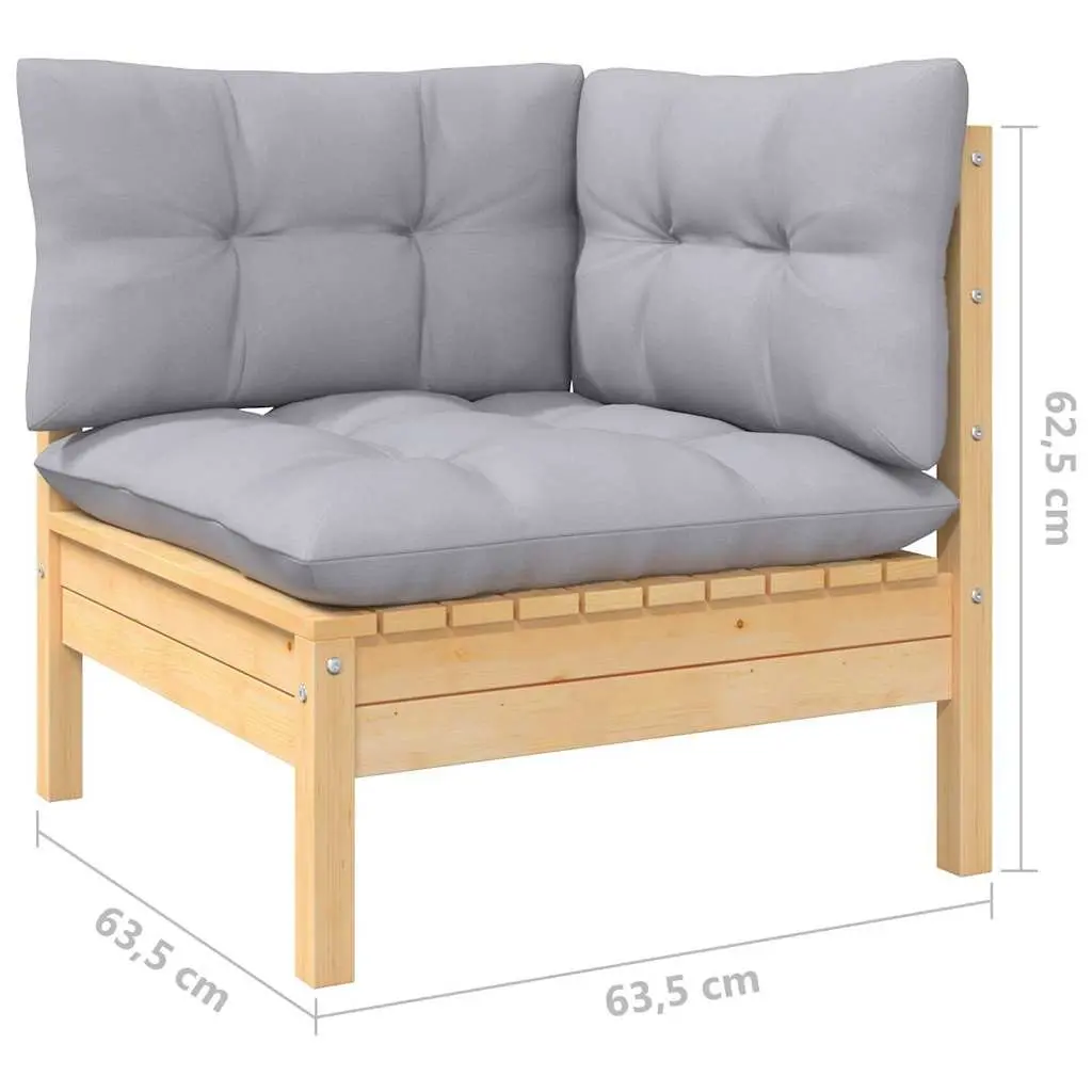Garden Lounge Set 6 Piece Outdoor Patio Furniture Grey Cushions Modular