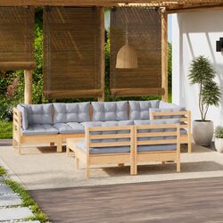 Practical 8 Piece Garden Lounge Set for Outdoor Use