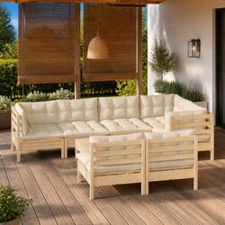 Practical Outdoor Lounge Set: 8 Pieces for Your Home
