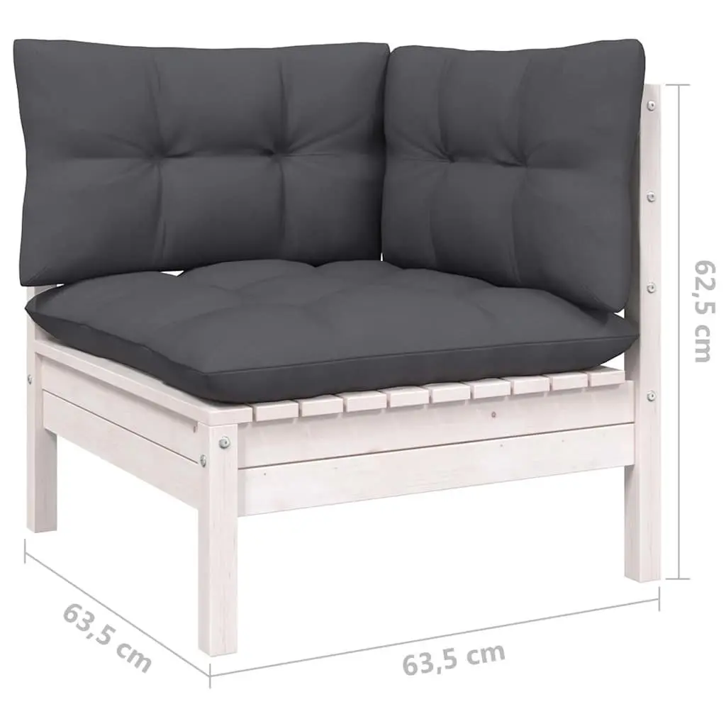 9 Piece White Patio Lounge Set with Cushions