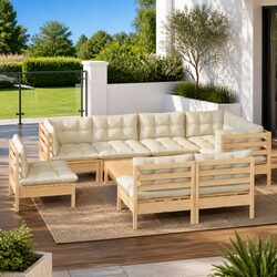 Versatile 9 Piece Lounge Set for Garden Use