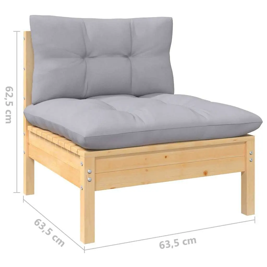 Garden Lounge Set 9 Piece Outdoor Furniture Patio Seating Grey Cushions Modular