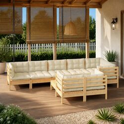 Versatile 9 Piece Garden Lounge Set for Relaxing Outdoors