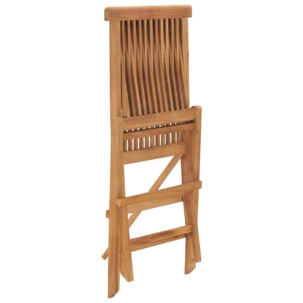 Folding Garden Chairs Solid Teak Wood 8 Pieces Outdoor Seating Set Brown