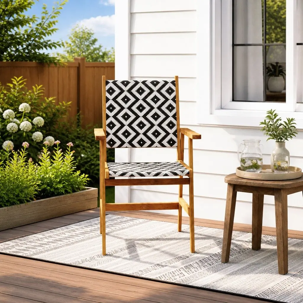 Outdoor Garden Chairs Solid Acacia Wood 4 Piece Brown Patio Seating Set