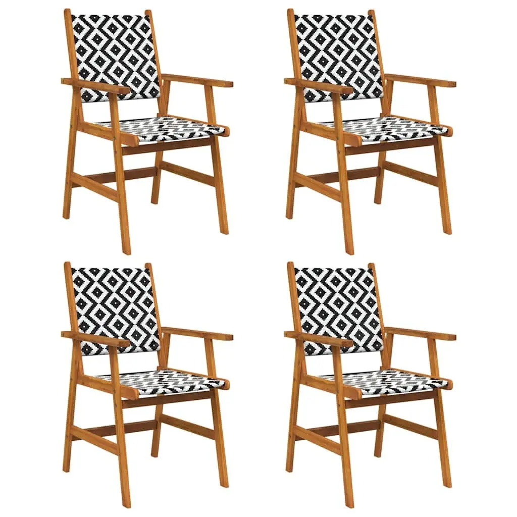 Outdoor Garden Chairs Solid Acacia Wood 4 Piece Brown Patio Seating Set