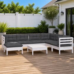 Versatile 8 Piece Garden Lounge Set with Cushions