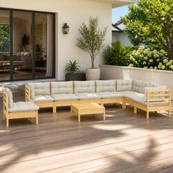Practical 9 Piece Lounge Set for Outdoor Gatherings