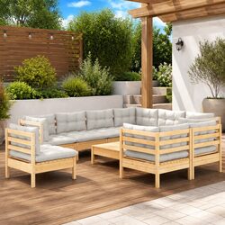 Versatile 10 Piece Garden Lounge Set for Outdoor Use