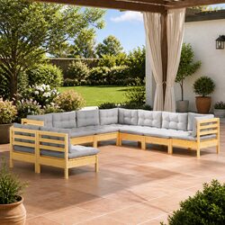 Perfect for Outdoor Relaxation: 9 Piece Lounge Set