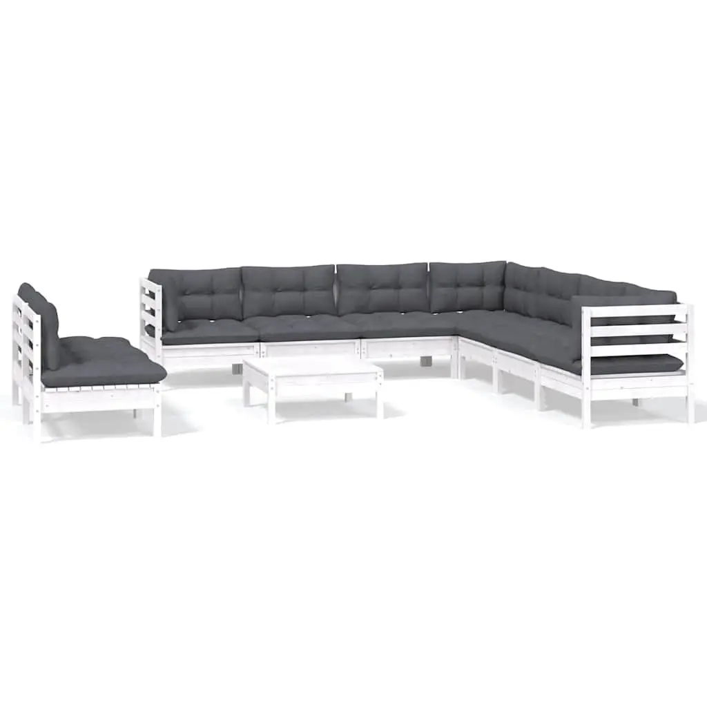 Modular 10 Piece Outdoor Lounge Set, White