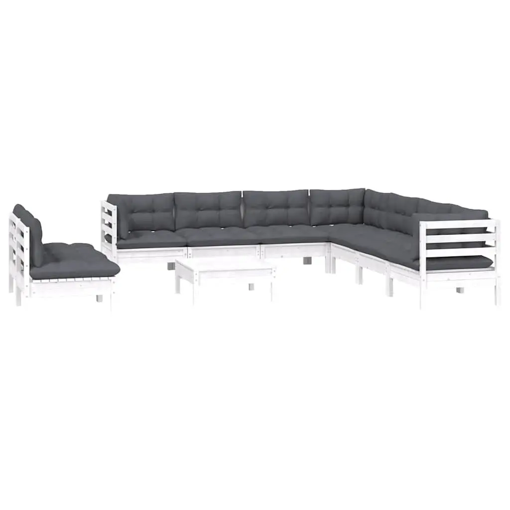 Modular 10 Piece Outdoor Lounge Set, White