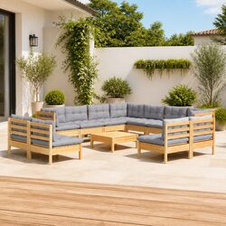 Versatile 12-Piece Outdoor Lounge Set with Comfort Features