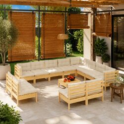 Practical 13 Piece Modular Patio Lounge Set with Cushions
