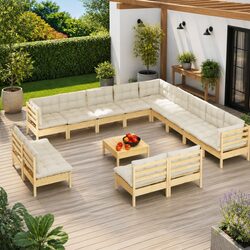 Practical 14 Piece Garden Lounge Set for Outdoor Comfort