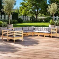 Practical 9 Piece Modular Lounge Set for Your Patio