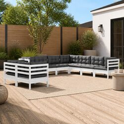 Perfect for Relaxation: 9-Piece Garden Lounge Set