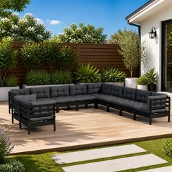 Practical 11 Piece Garden Lounge Set for Outdoor Relaxation