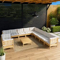 Versatile 12-Piece Patio Lounge Set with Cream Cushions