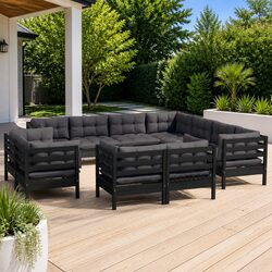 Versatile 11-Piece Outdoor Lounge Set for Any Garden