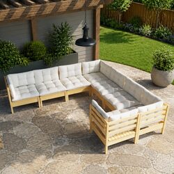 Practical 8-Piece Lounge Set for Outdoor Enjoyment