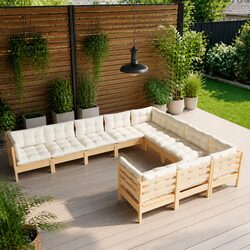 Practical 10 Piece Garden Lounge Set for Outdoor Gatherings