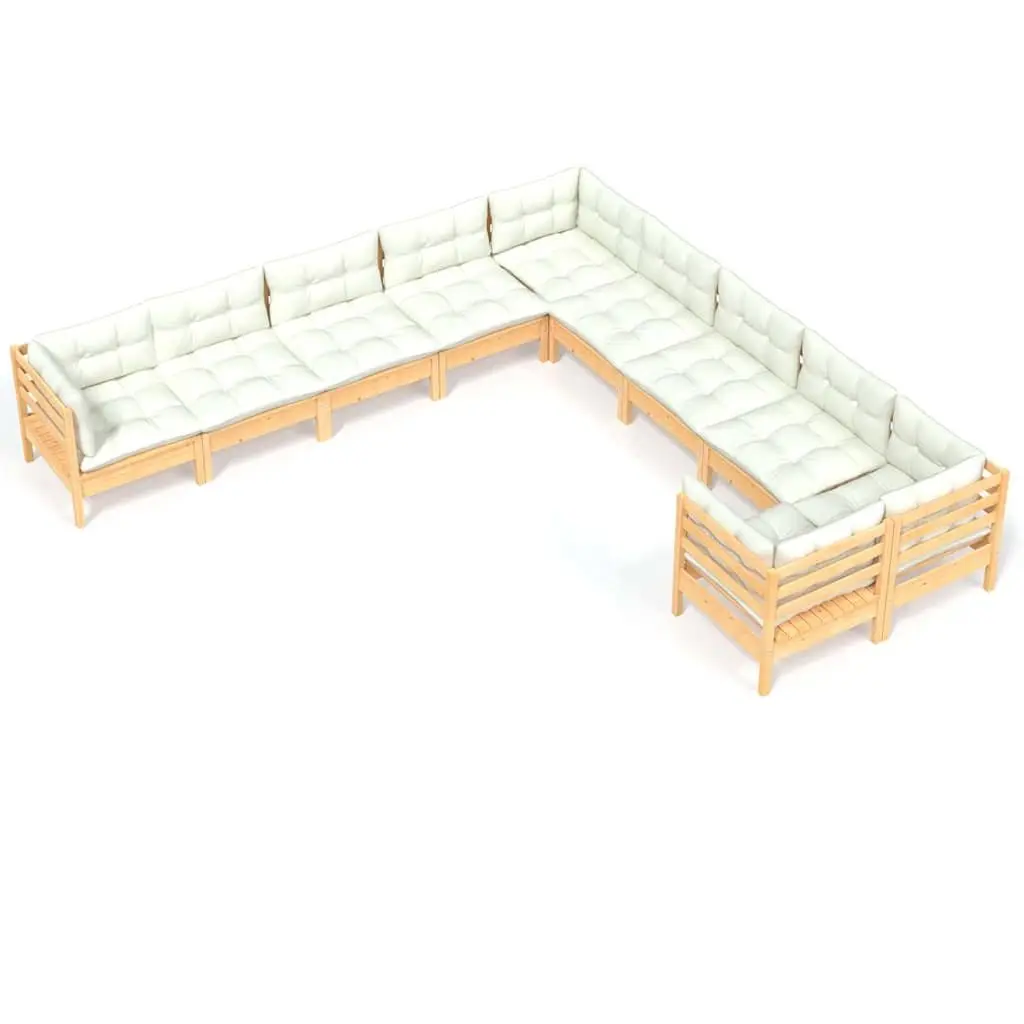 Garden Lounge Set 10 Piece Outdoor Patio Furniture Modular Sofa with Cushions