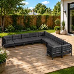 Perfect Addition for Outdoor Gatherings: 10-Piece Lounge Set