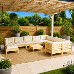 Practical 11 Piece Garden Lounge Set for Outdoor Living