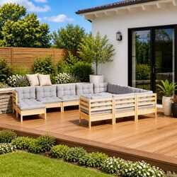 Practical 11-Piece Lounge Set for Outdoor Gatherings