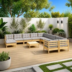 Versatile 12 Piece Garden Lounge Set for Patios and Gardens