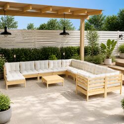 Practical 12 Piece Lounge Set for Outdoor Relaxation